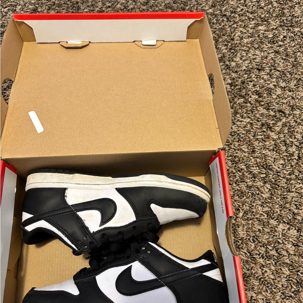 Nike Kids Black and White Low-Top Sneakers with Swoosh